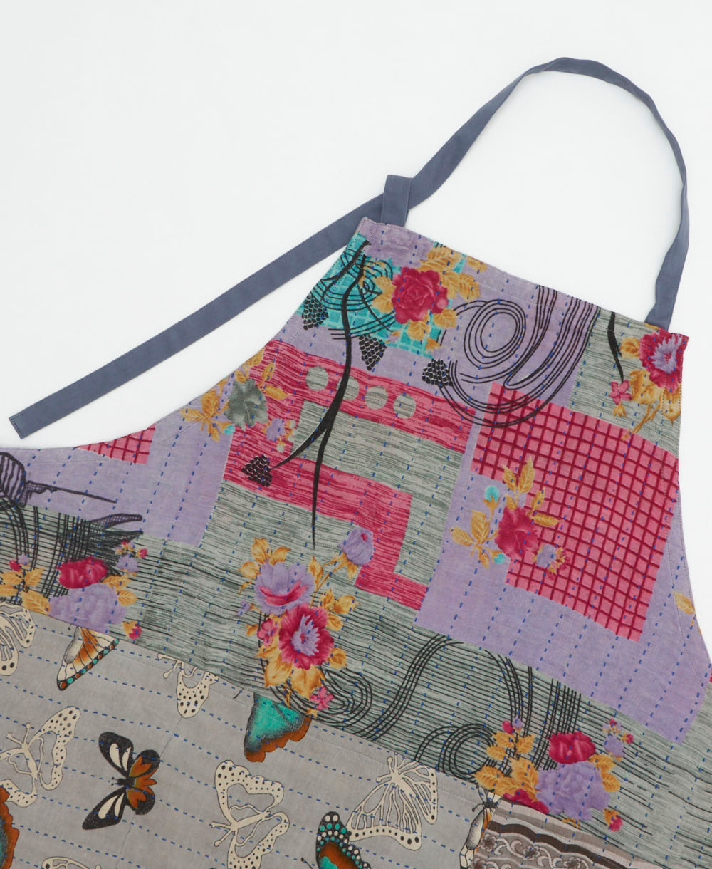 kitchen cotton apron handmade in India from upcycled vintage cotton saris