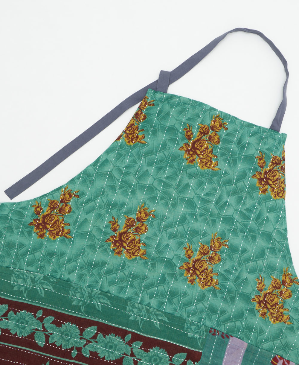 kitchen cotton apron handmade in India from upcycled vintage cotton saris