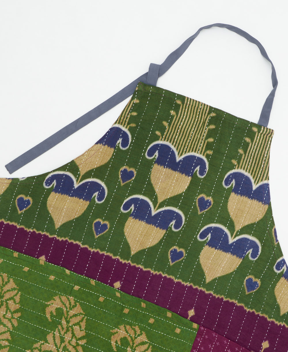 kitchen cotton apron handmade in India from upcycled vintage cotton saris