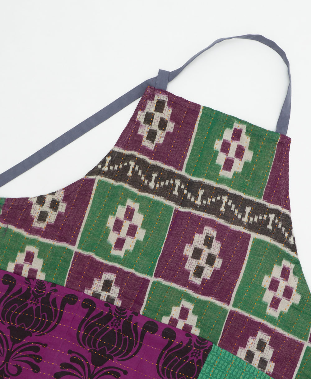 kitchen cotton apron handmade in India from upcycled vintage cotton saris