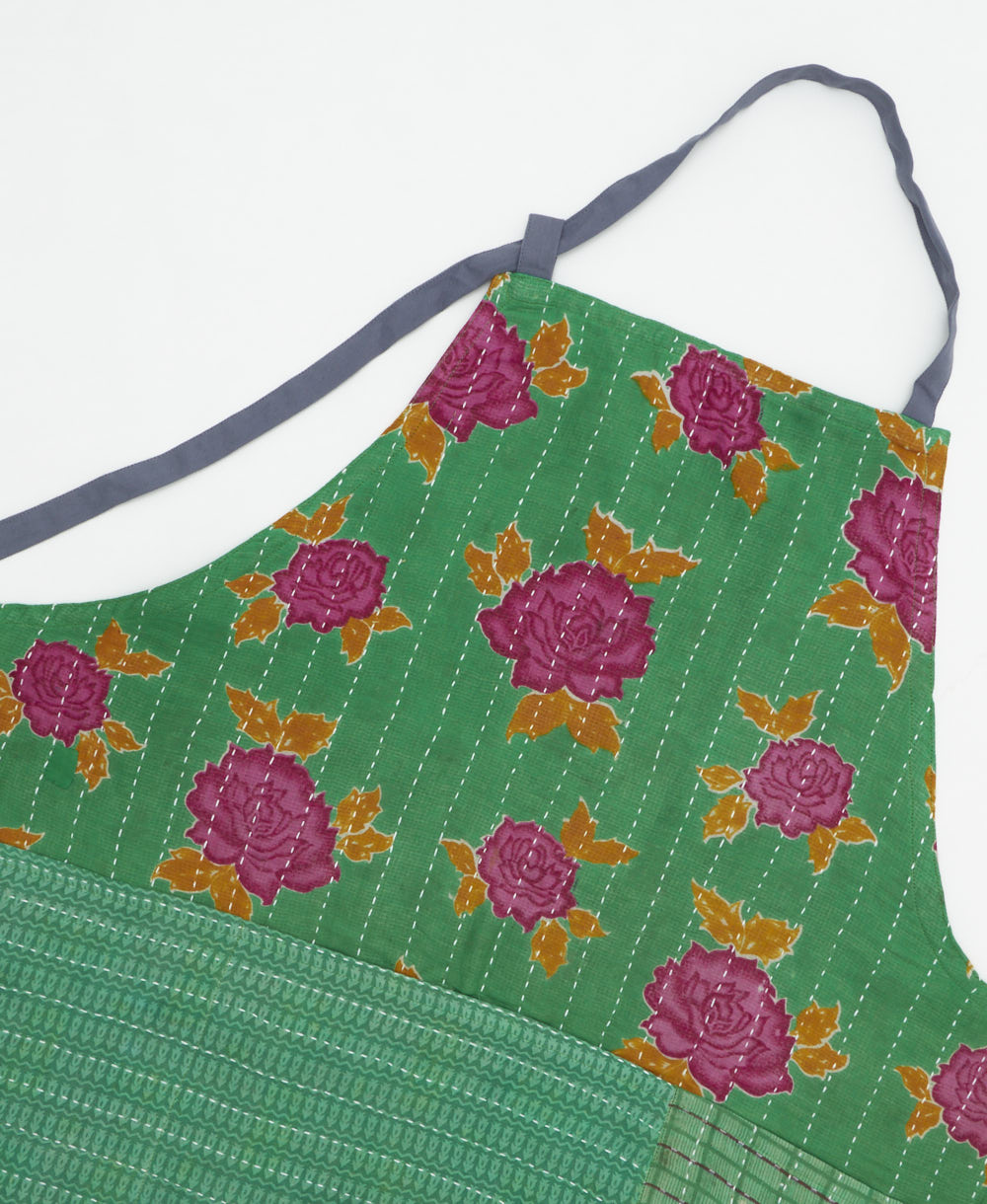 kitchen cotton apron handmade in India from upcycled vintage cotton saris