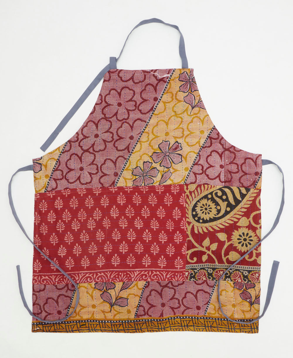 bib apron made from vintage cotton saris