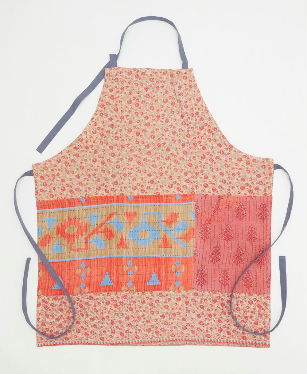 bib apron made from vintage cotton saris