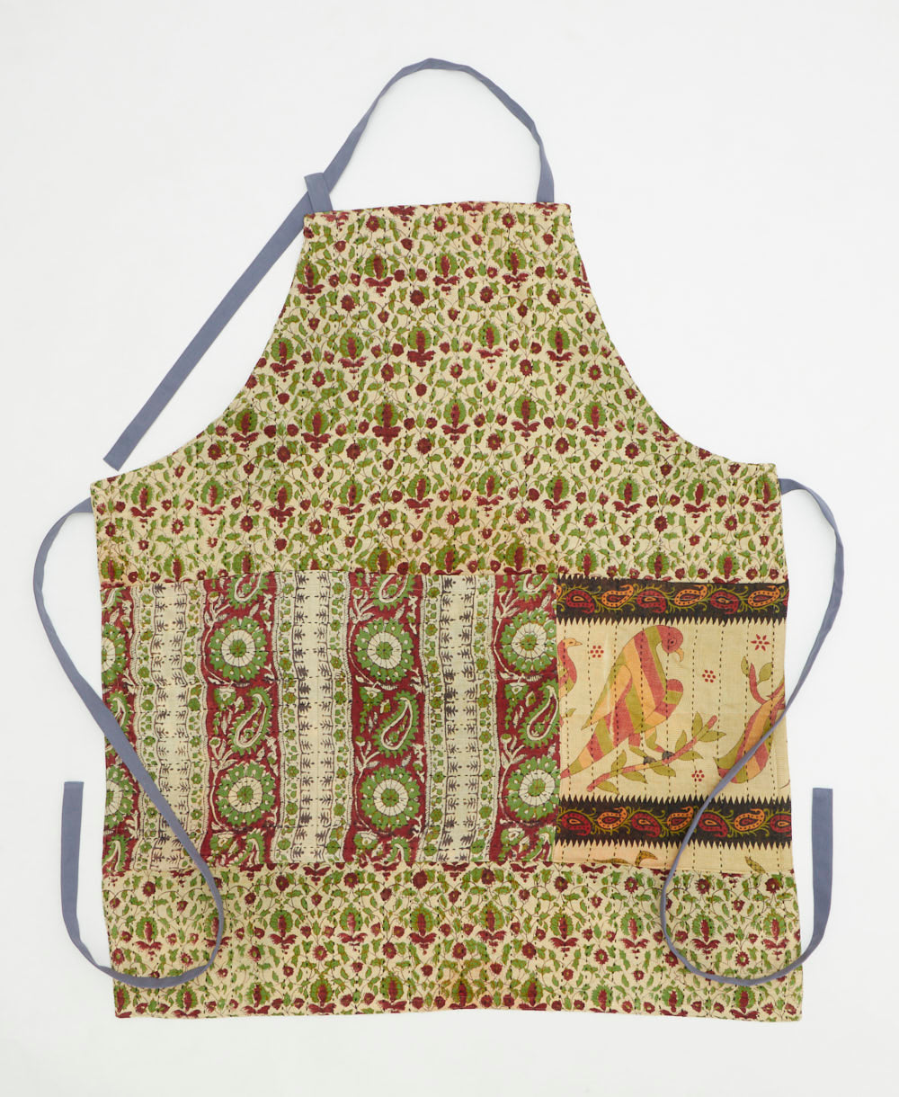 bib apron made from vintage cotton saris