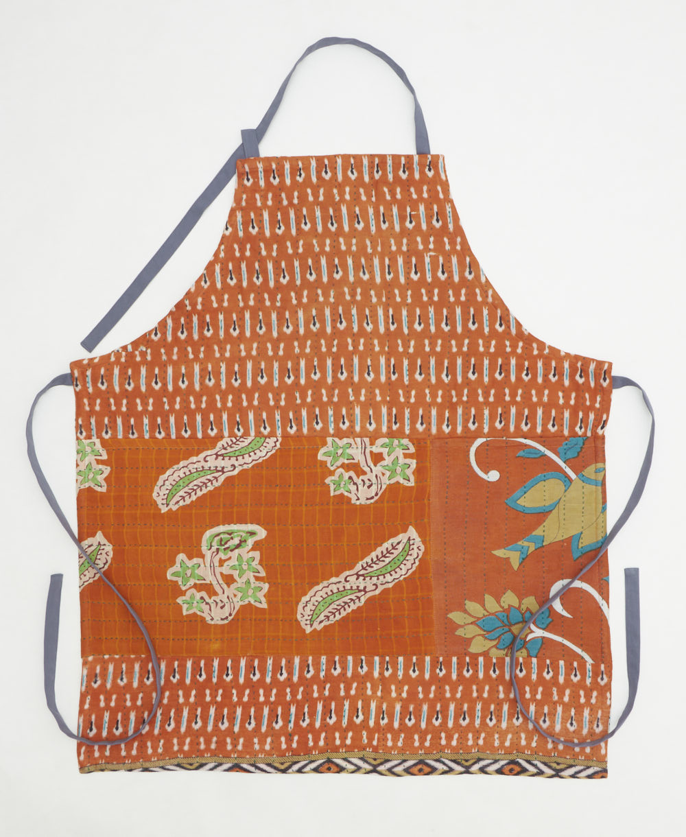 bib apron made from vintage cotton saris