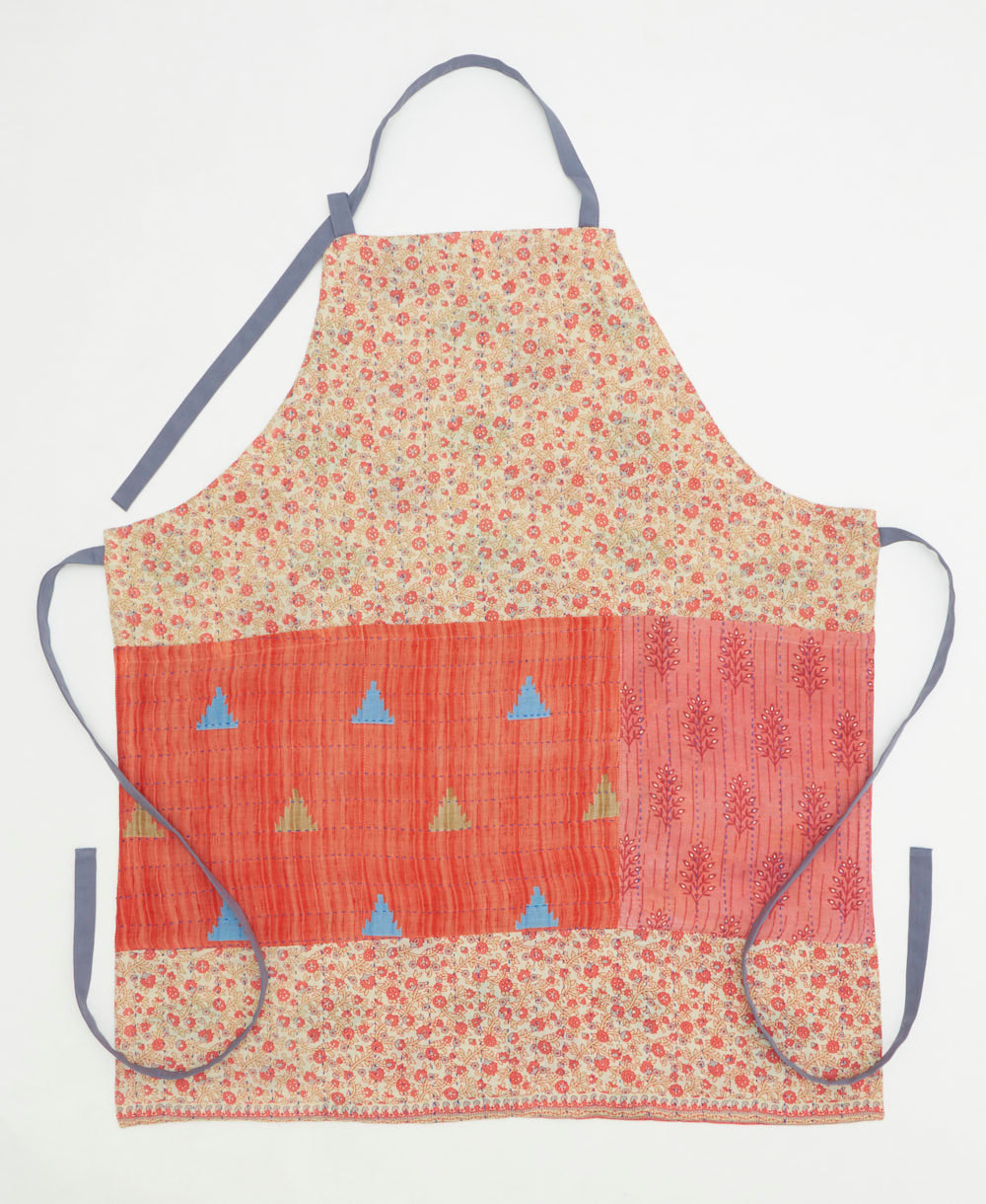 bib apron made from vintage cotton saris