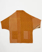 one-of-a-kind cocoon burnt orange tiny floral quilted jacket made from upcycled vintage cotton saris