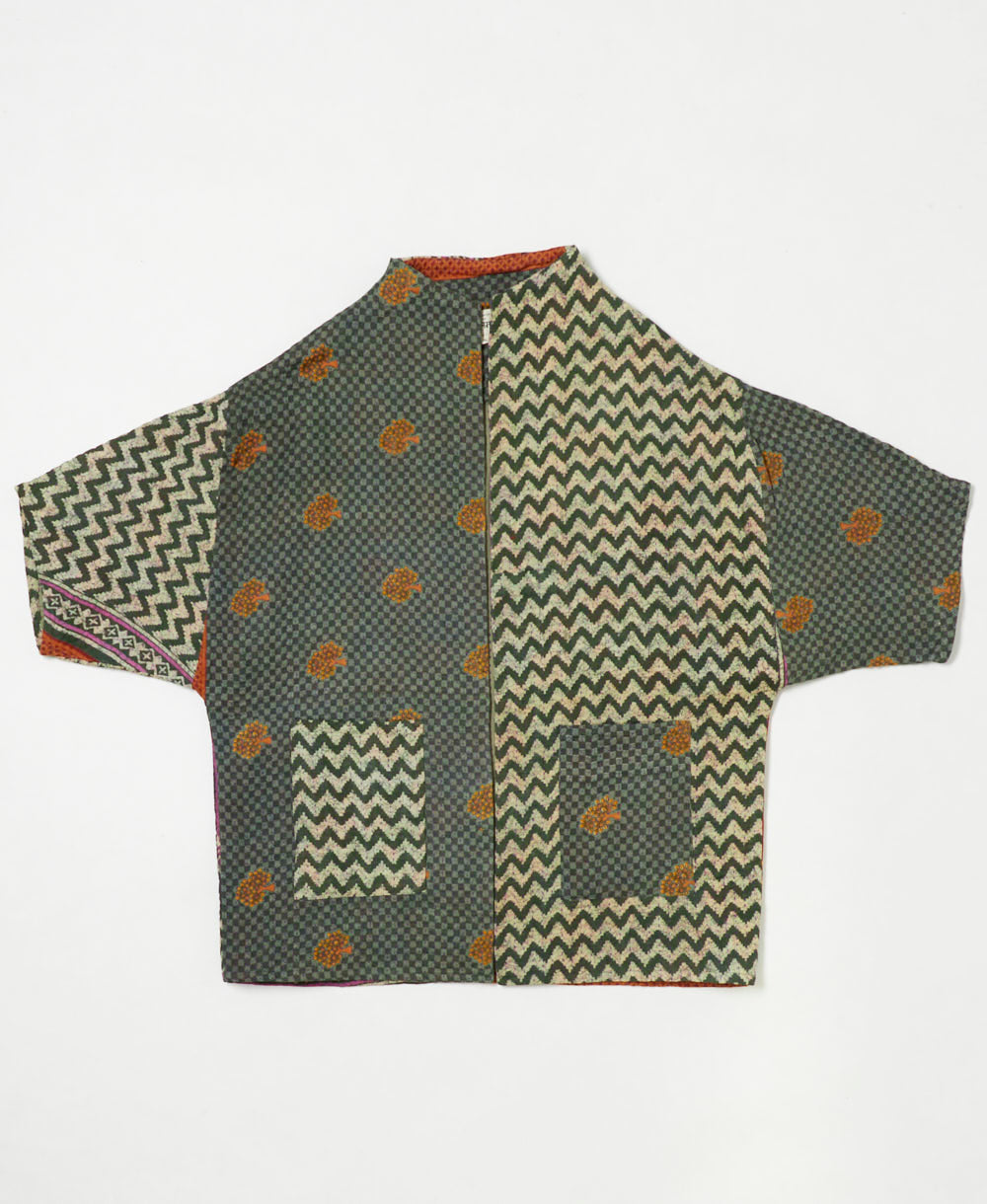 ethically made quilted jacket handmade by artisans in India