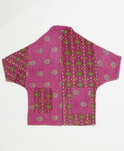 one-of-a-kind cocoon quilted jacket made from upcycled vintage cotton saris