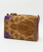 eco-friendly large cosmetic bag in purple & camel paisley print made in India by women artisans 