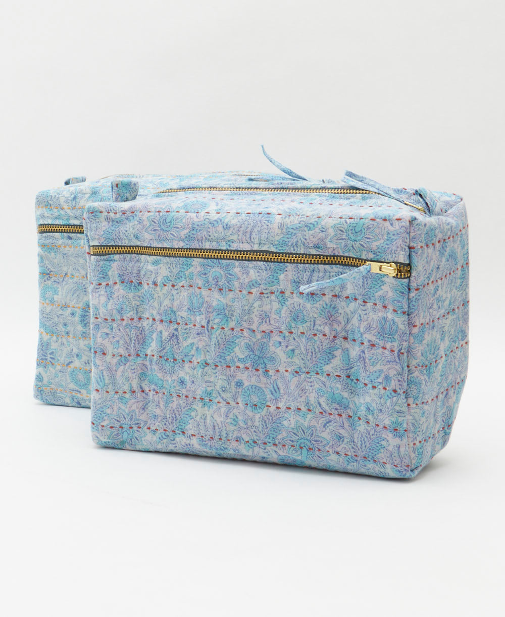 unique cotton toiletry bag made from one-of-a-kind vintage fabrics handmade in India by women artisans