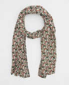 Pink and green eco-friendly long scarf created using upcycled vintage saris