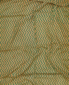 Handmade green and tan chevron vintage kantha oversized scarf