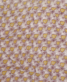 mauve cotton scarf in one-of-a-kind sunshine yellow abstract teardrop print