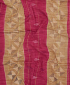 ethically made cotton scarf with magenta and tan stripes