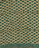 lightweight cotton scarf handmade in India by women artisans in tan & green abstract leaf pattern