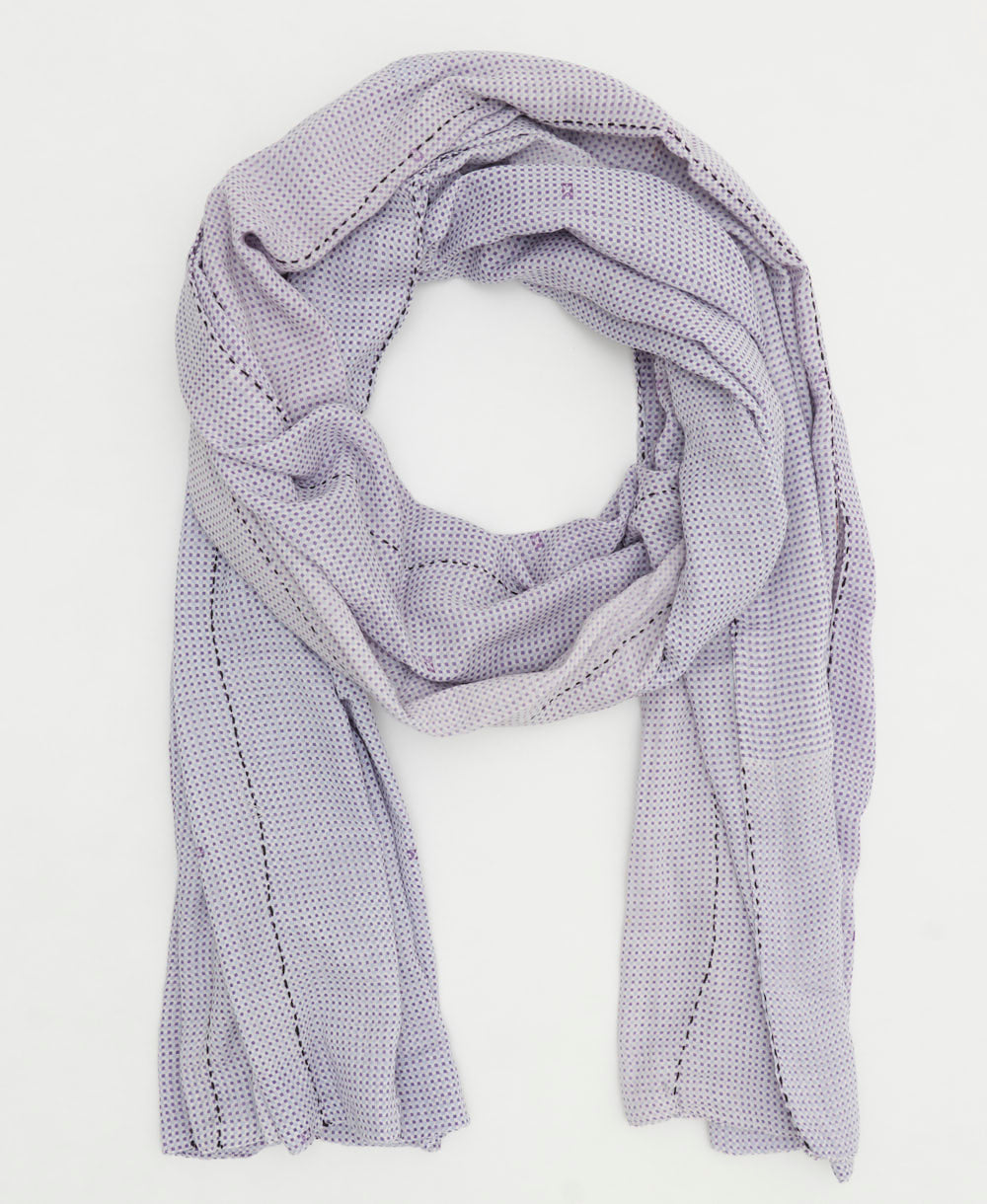 long cotton scarf handmade from upcycled vintage fabrics in India by all women artisans