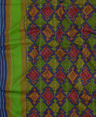 shawl long scarf with hand-stitched embroidery made from one-of-a-kind vintage fabrics