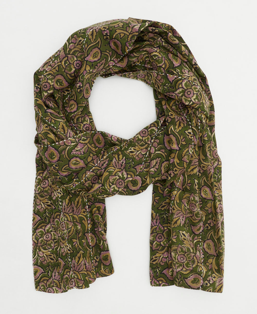 cotton long scarf handmade in India from vintage cotton fabrics in one-of-a-kind vintage patterns