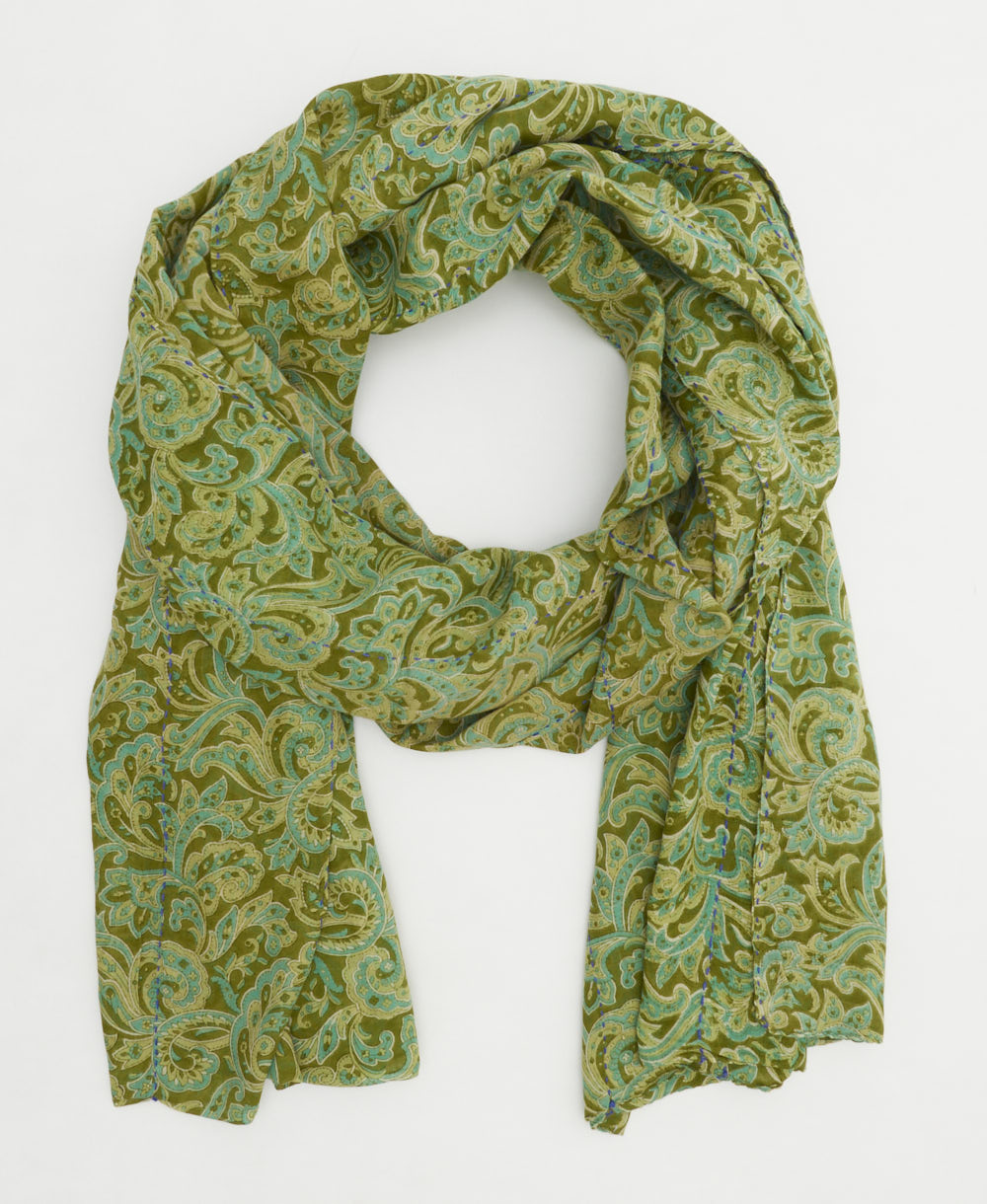 cotton long scarf handmade in India from vintage cotton fabrics in one-of-a-kind vintage patterns