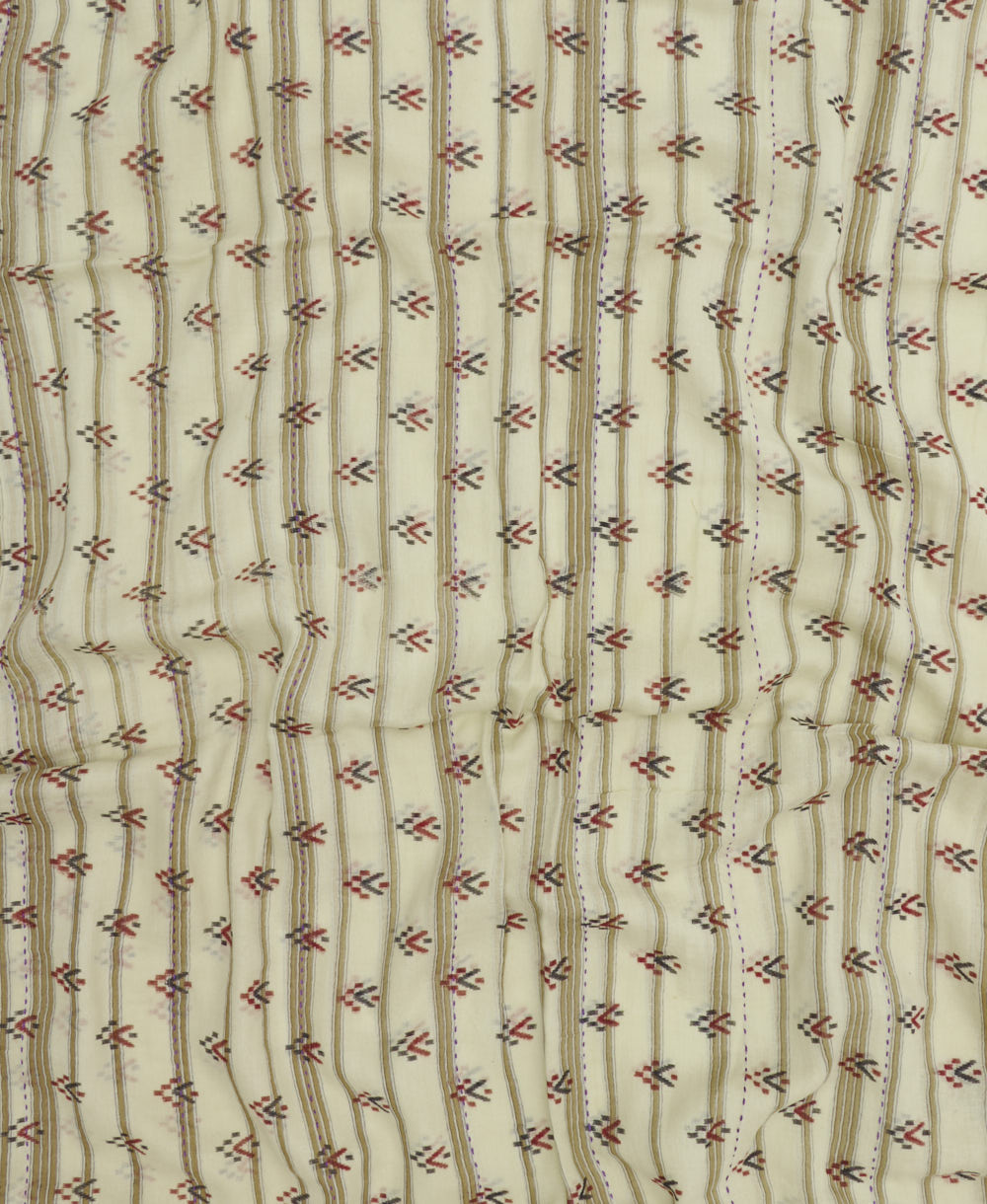 long cotton scarf handmade in India from upcycled vintage fabrics & embroidered
