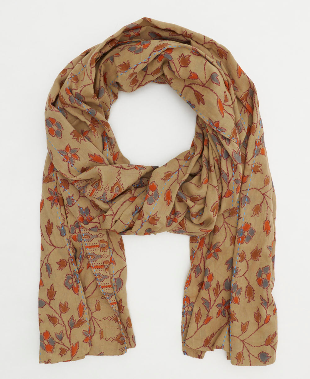 cotton long scarf handmade in India from vintage cotton fabrics in one-of-a-kind vintage patterns
