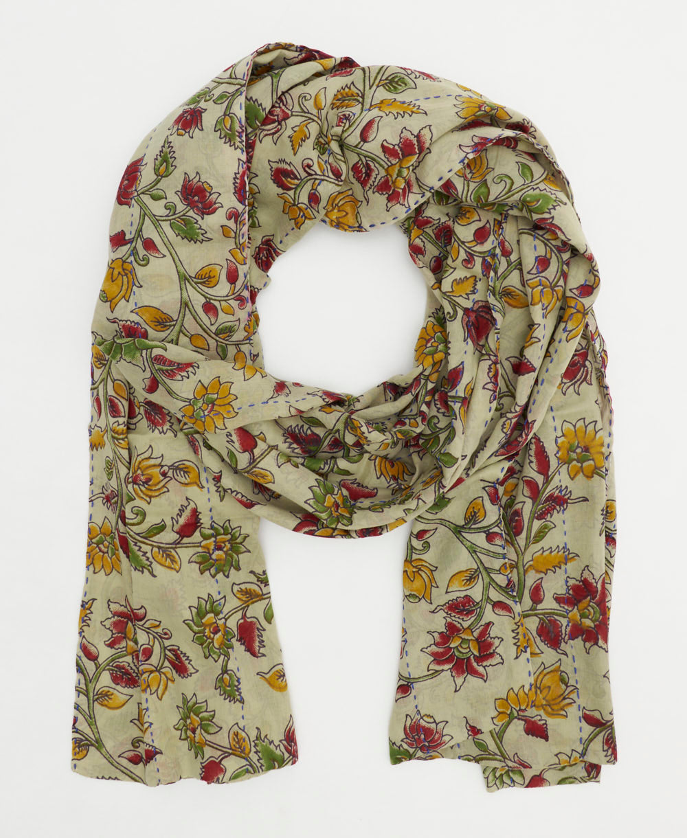 cotton long scarf handmade in India from vintage cotton fabrics in one-of-a-kind vintage patterns