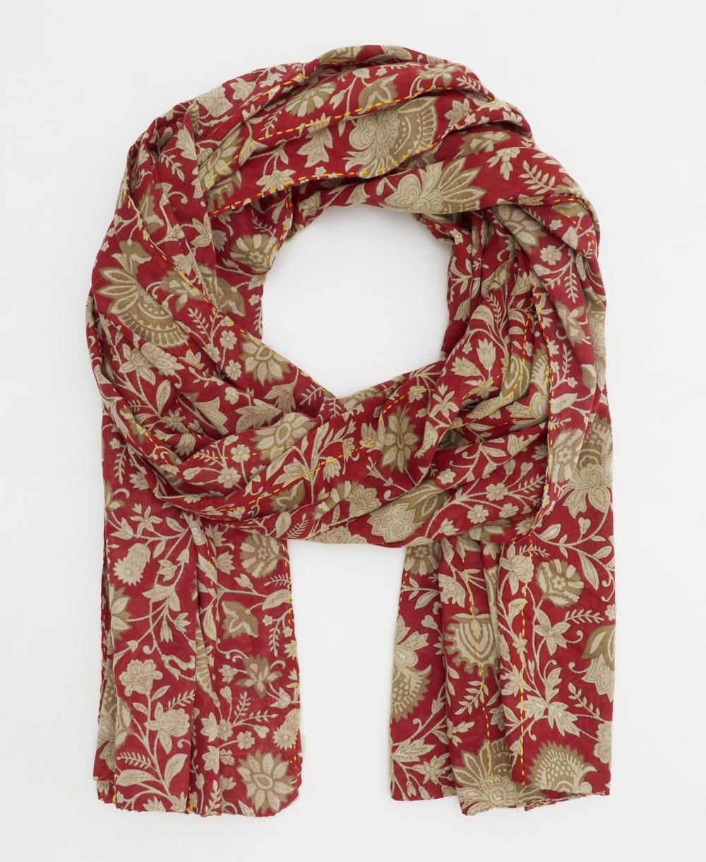 cotton long scarf handmade in India from vintage cotton fabrics in one-of-a-kind vintage patterns