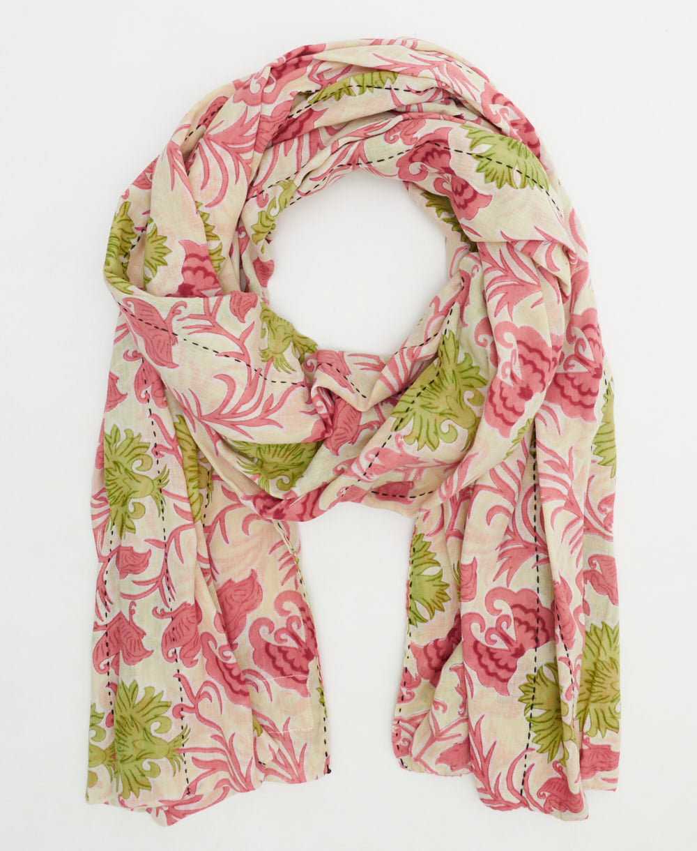 cotton long scarf handmade in India from vintage cotton fabrics in one-of-a-kind vintage patterns