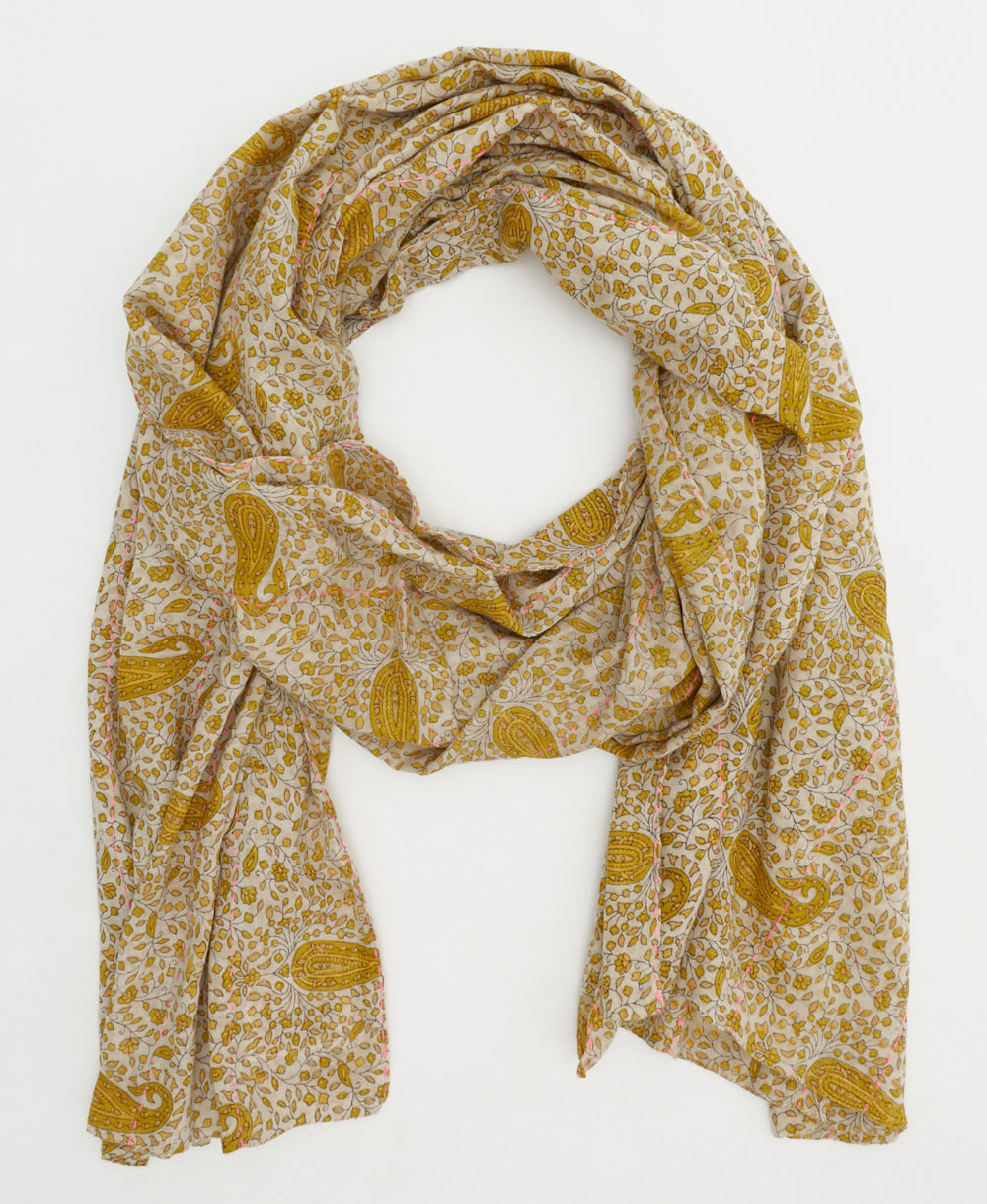 cotton long scarf handmade in India from vintage cotton fabrics in one-of-a-kind vintage patterns