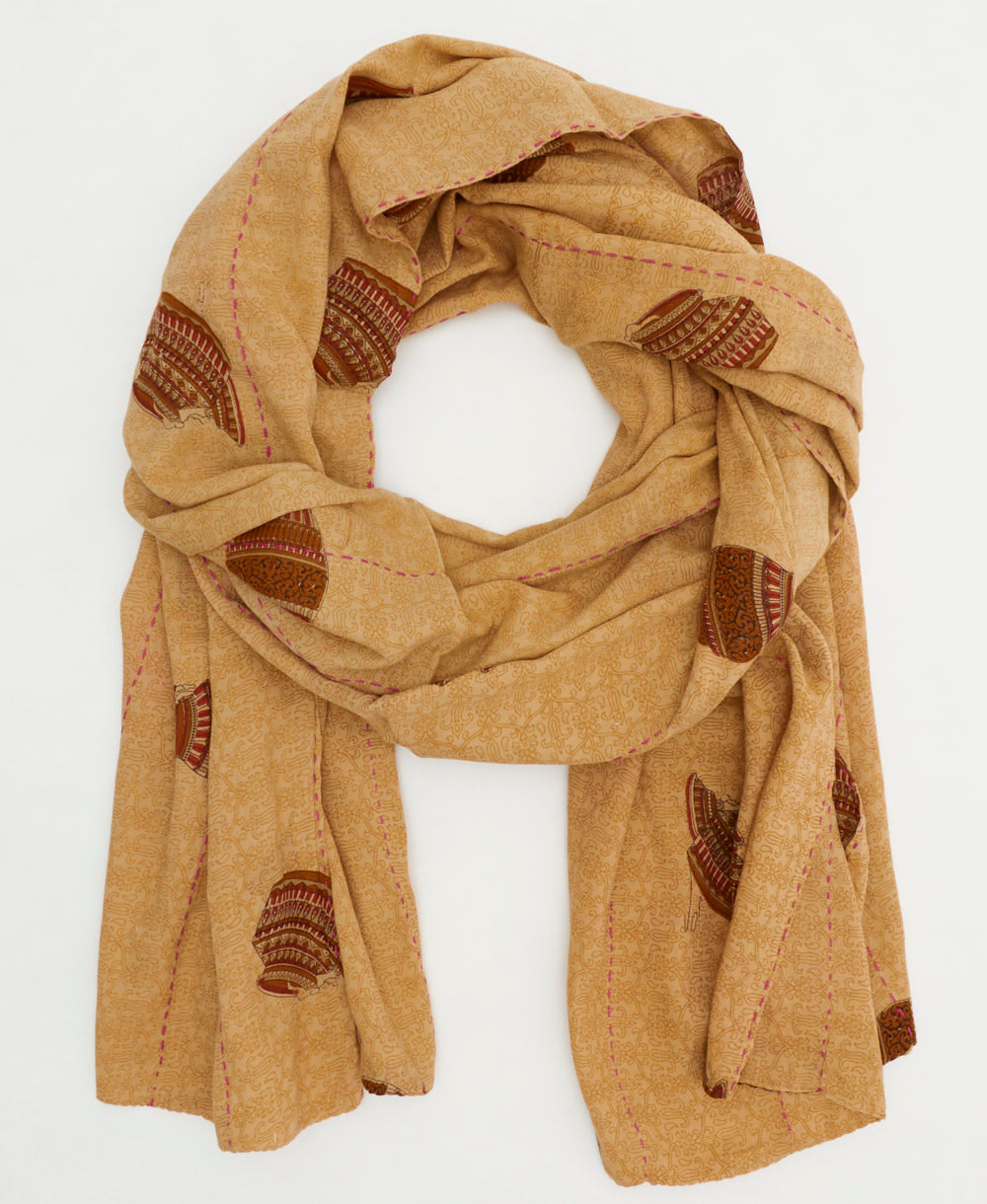 cotton long scarf handmade in India from vintage cotton fabrics in one-of-a-kind vintage patterns