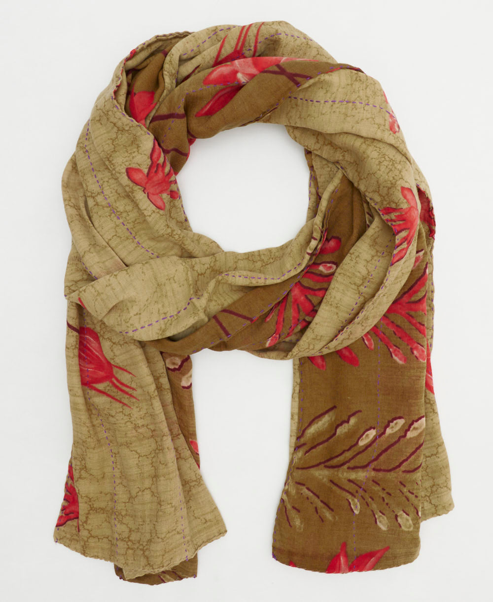 cotton long scarf handmade in India from vintage cotton fabrics in one-of-a-kind vintage patterns
