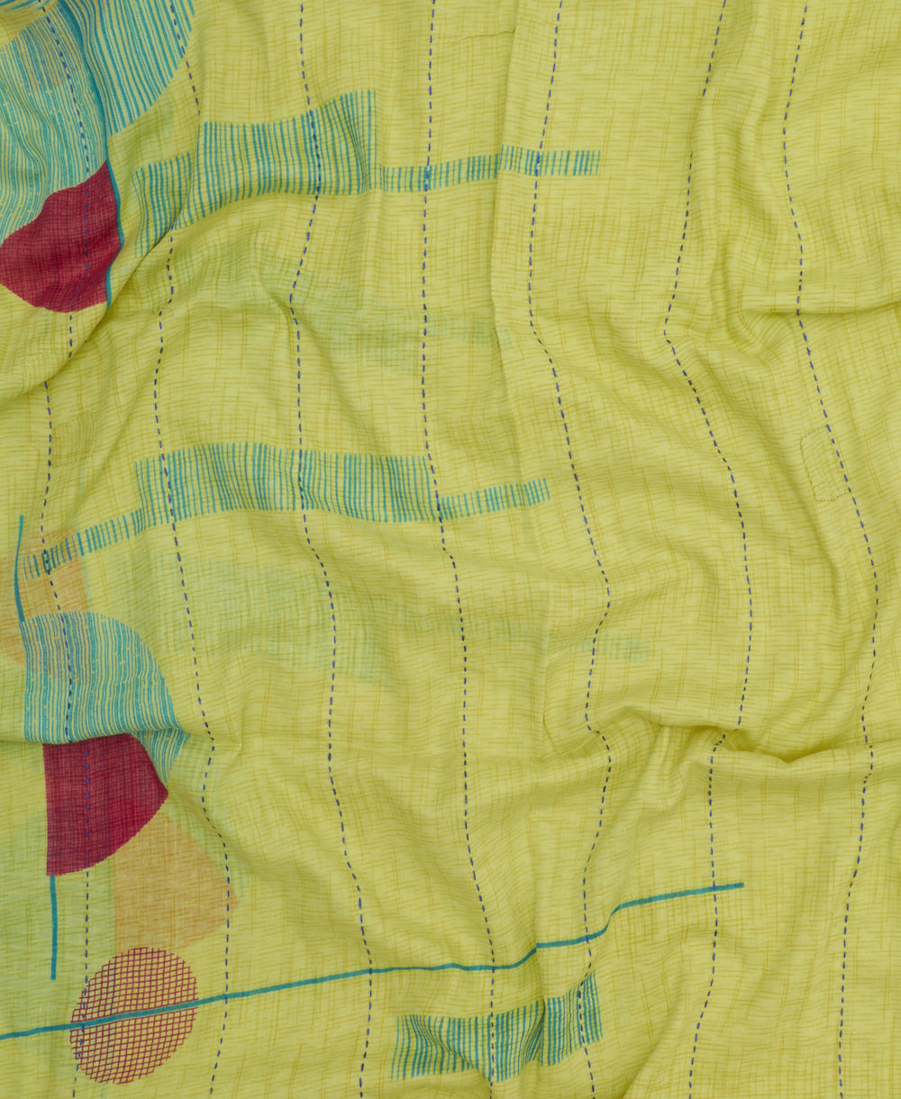 lightweight long scarf made from vintage cotton saris in India by women artisans