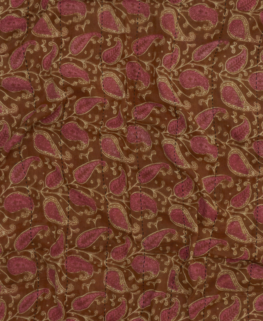 lightweight long scarf made from vintage cotton saris in India by women artisans