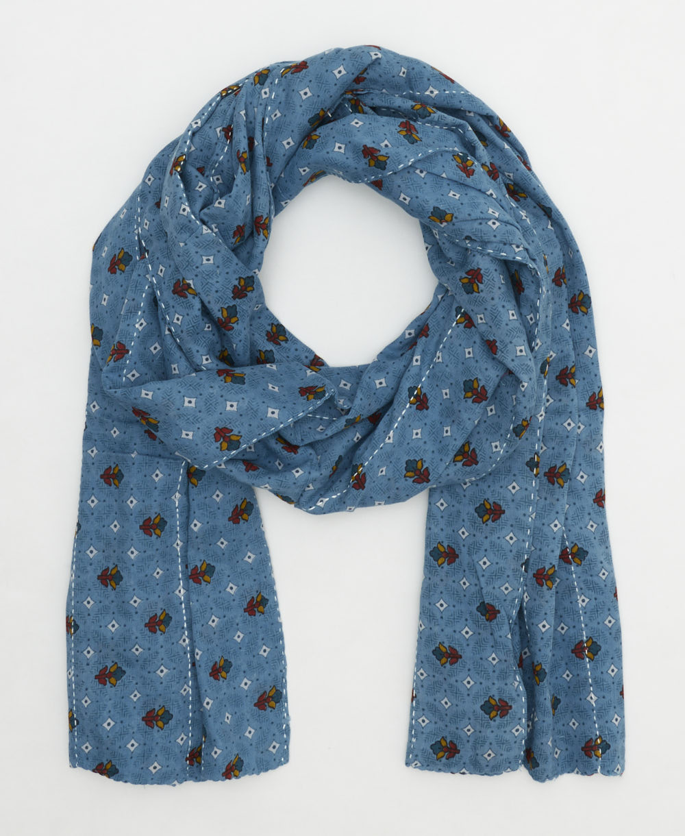 oversized cotton scarf in a one-of-a-kind vintage pattern handmade in India