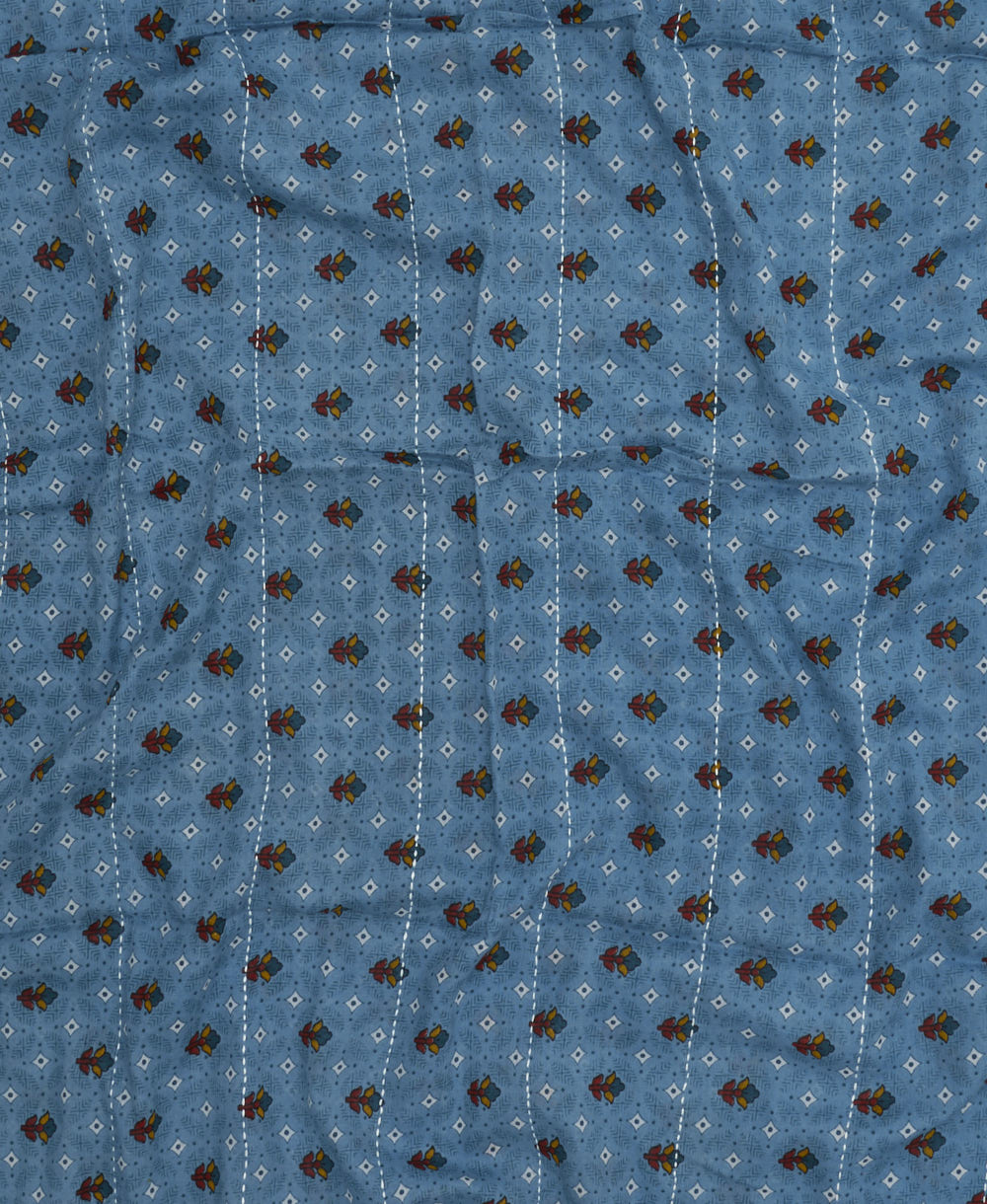lightweight long scarf made from vintage cotton saris in India by women artisans