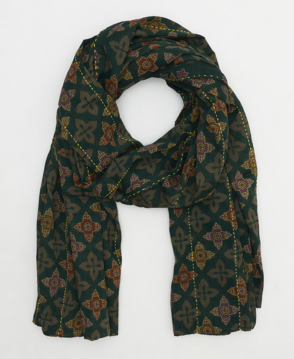 oversized cotton scarf in a one-of-a-kind vintage pattern handmade in India
