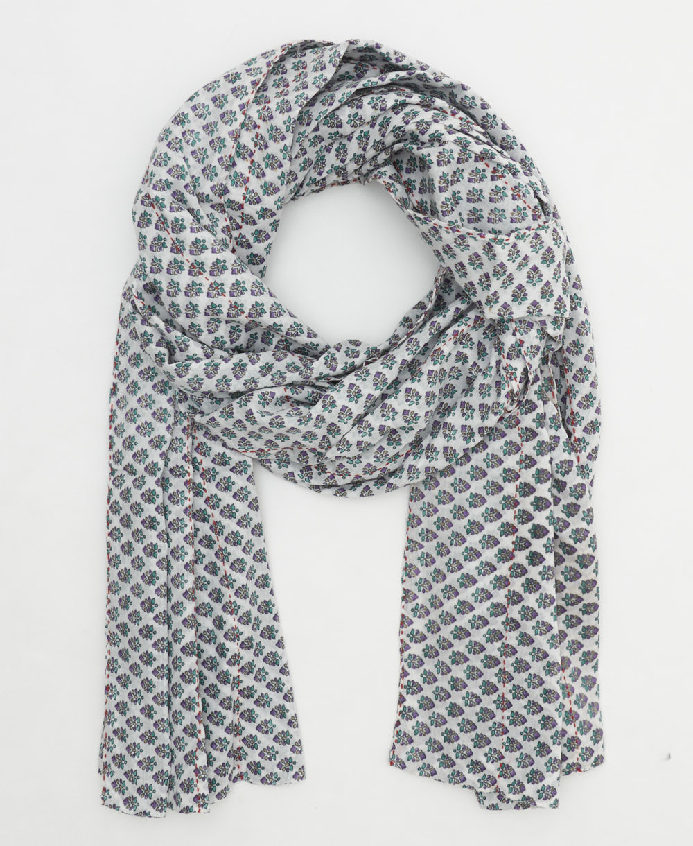 oversized cotton scarf in a one-of-a-kind vintage pattern handmade in India