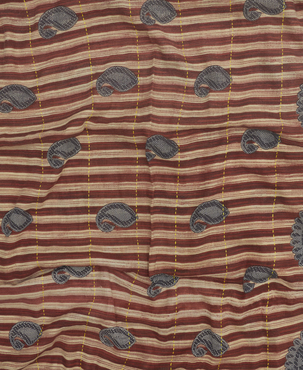 lightweight long scarf made from vintage cotton saris in India by women artisans