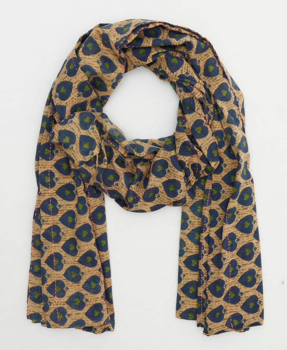 oversized cotton scarf in a one-of-a-kind vintage pattern handmade in India