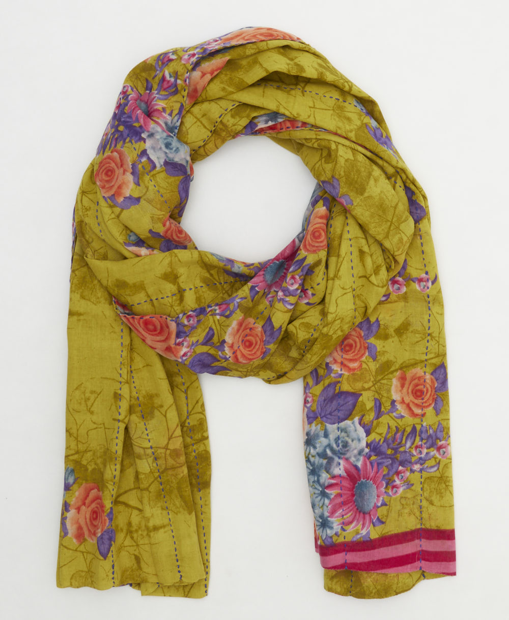 oversized cotton scarf in a one-of-a-kind vintage pattern handmade in India
