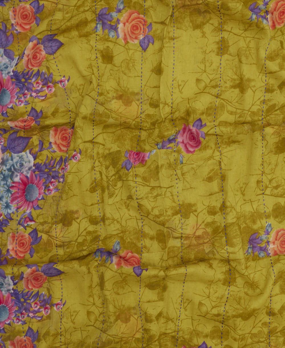 lightweight long scarf made from vintage cotton saris in India by women artisans