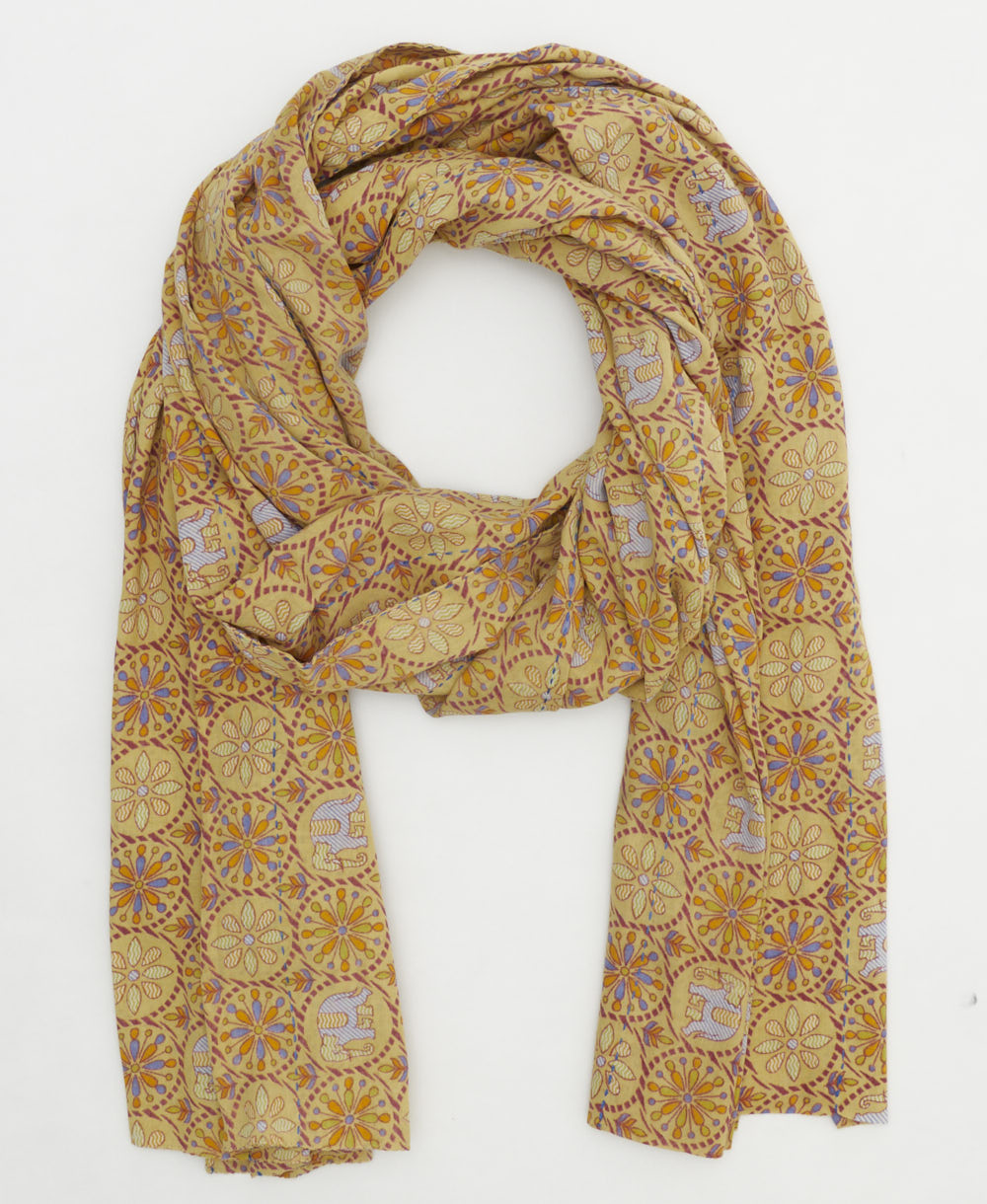 oversized cotton scarf in a one-of-a-kind vintage pattern handmade in India