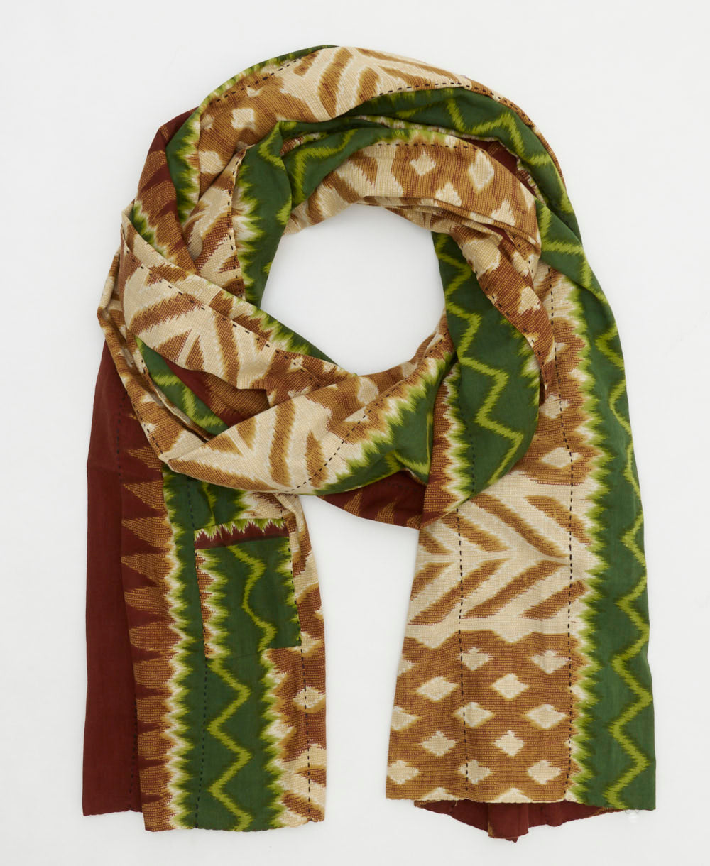 oversized cotton scarf in a one-of-a-kind vintage pattern handmade in India