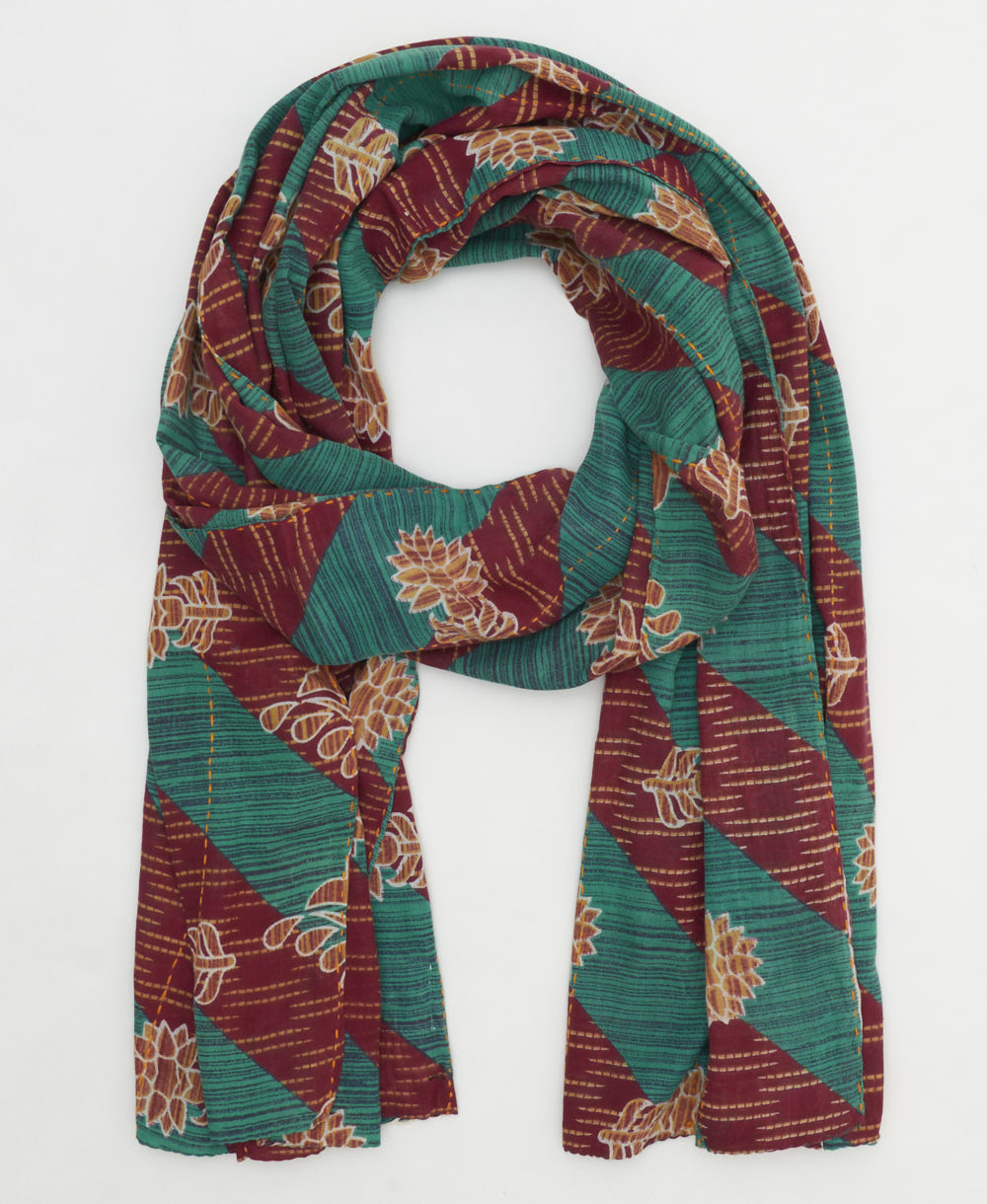 oversized cotton scarf in a one-of-a-kind vintage pattern handmade in India