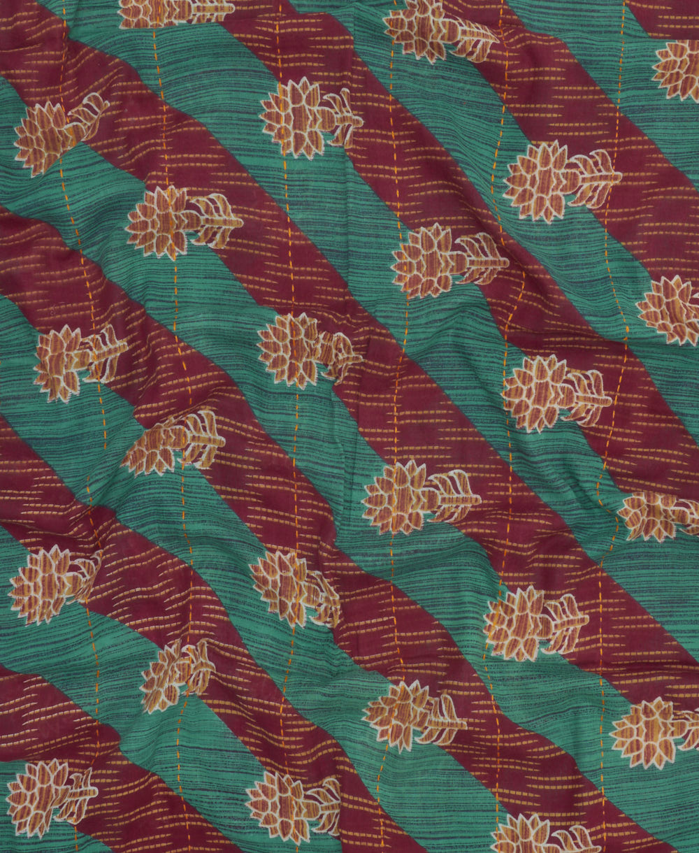 lightweight long scarf made from vintage cotton saris in India by women artisans