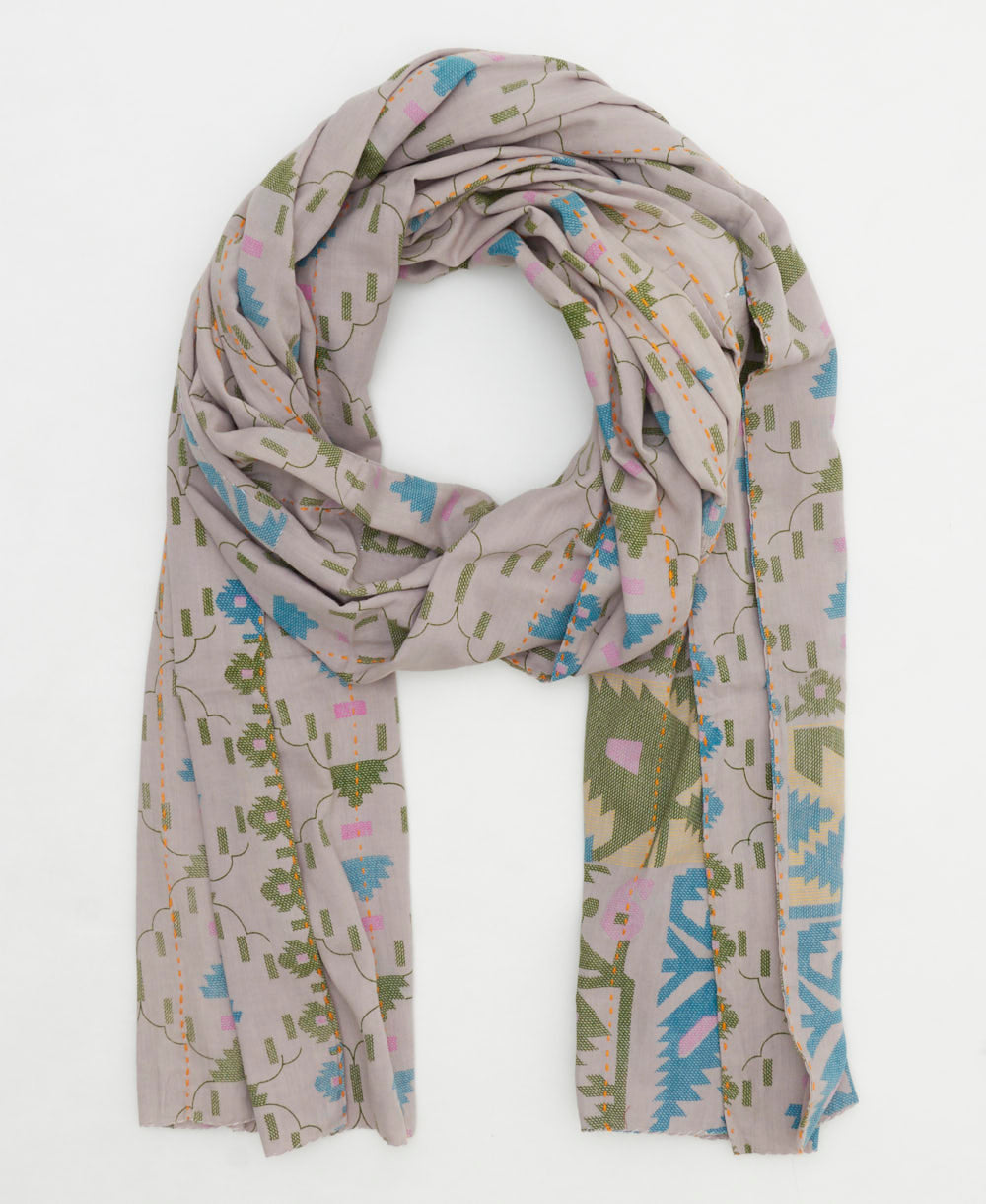 oversized cotton scarf in a one-of-a-kind vintage pattern handmade in India
