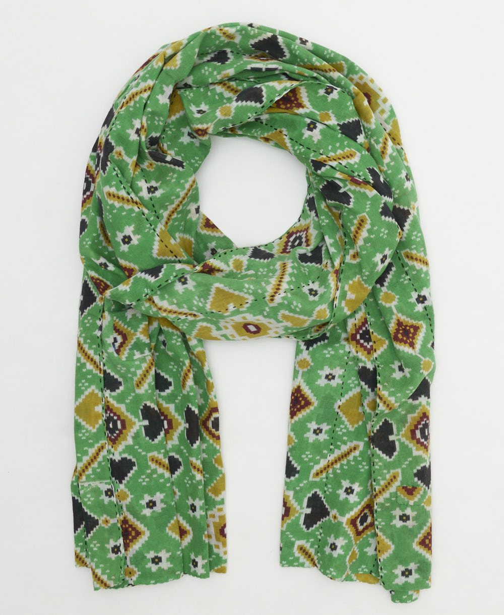 oversized cotton scarf in a one-of-a-kind vintage pattern handmade in India