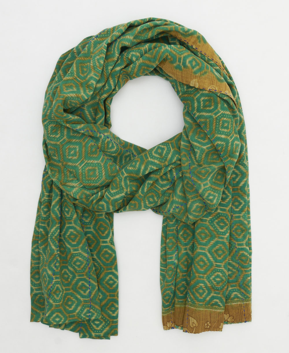 oversized cotton scarf in a one-of-a-kind vintage pattern handmade in India