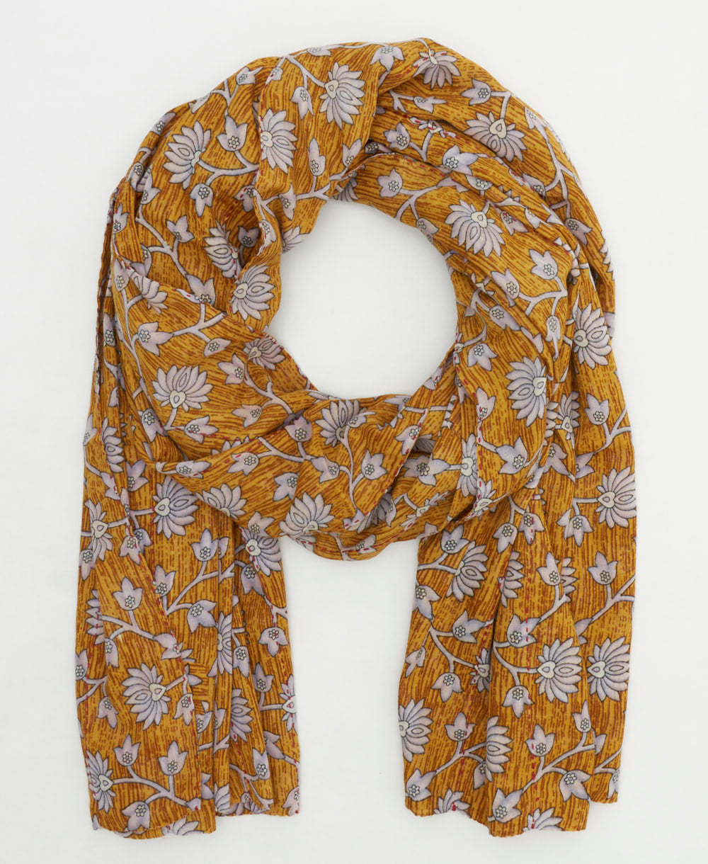 oversized cotton scarf in a one-of-a-kind vintage pattern handmade in India
